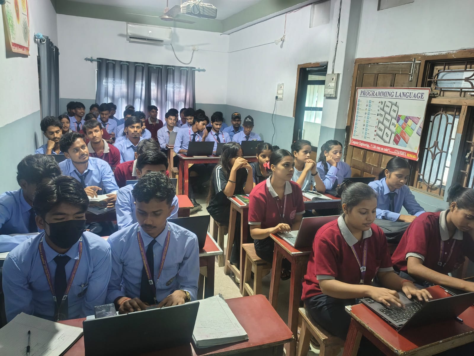 Students working in computer lab at Gyandev College